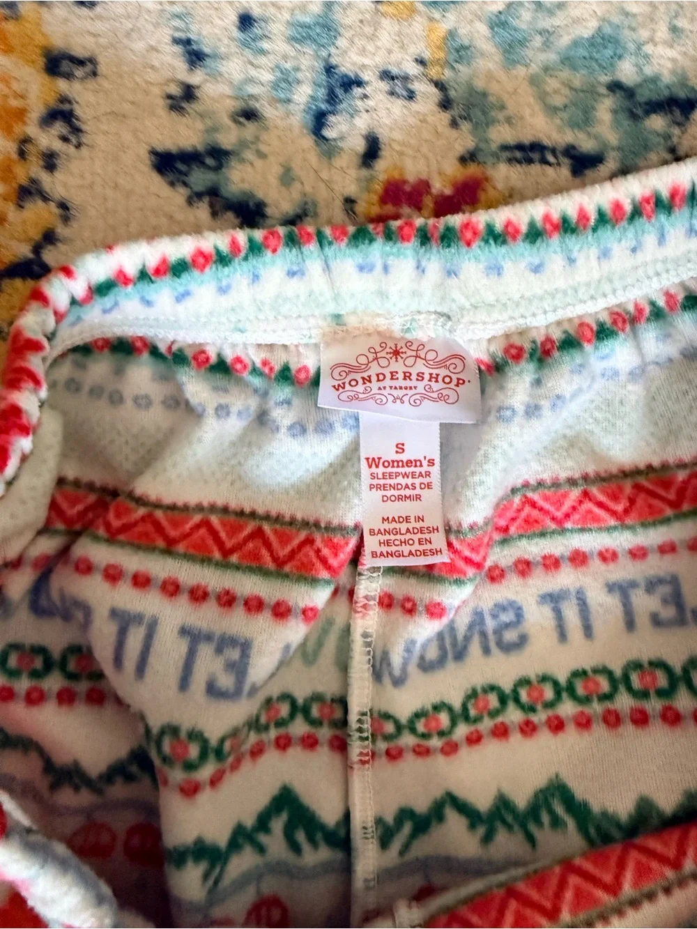 Wonder Shop Let It Snow Plush Fleece Pajama Pants Women’s Small Christmas